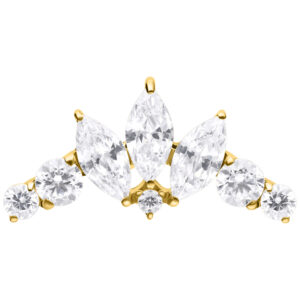 Push Fit Crystal Tiara Bow Attachment - Oro