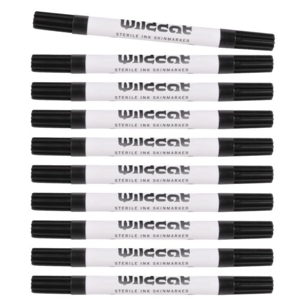 Skinmarker negro con cuerpo blanco, logo de Wildcat, sobre fondo blanco