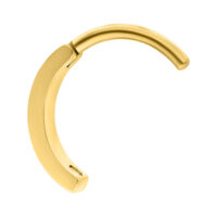 Clicker dorado para ombligo de titanio con cristal, fondo de estudio