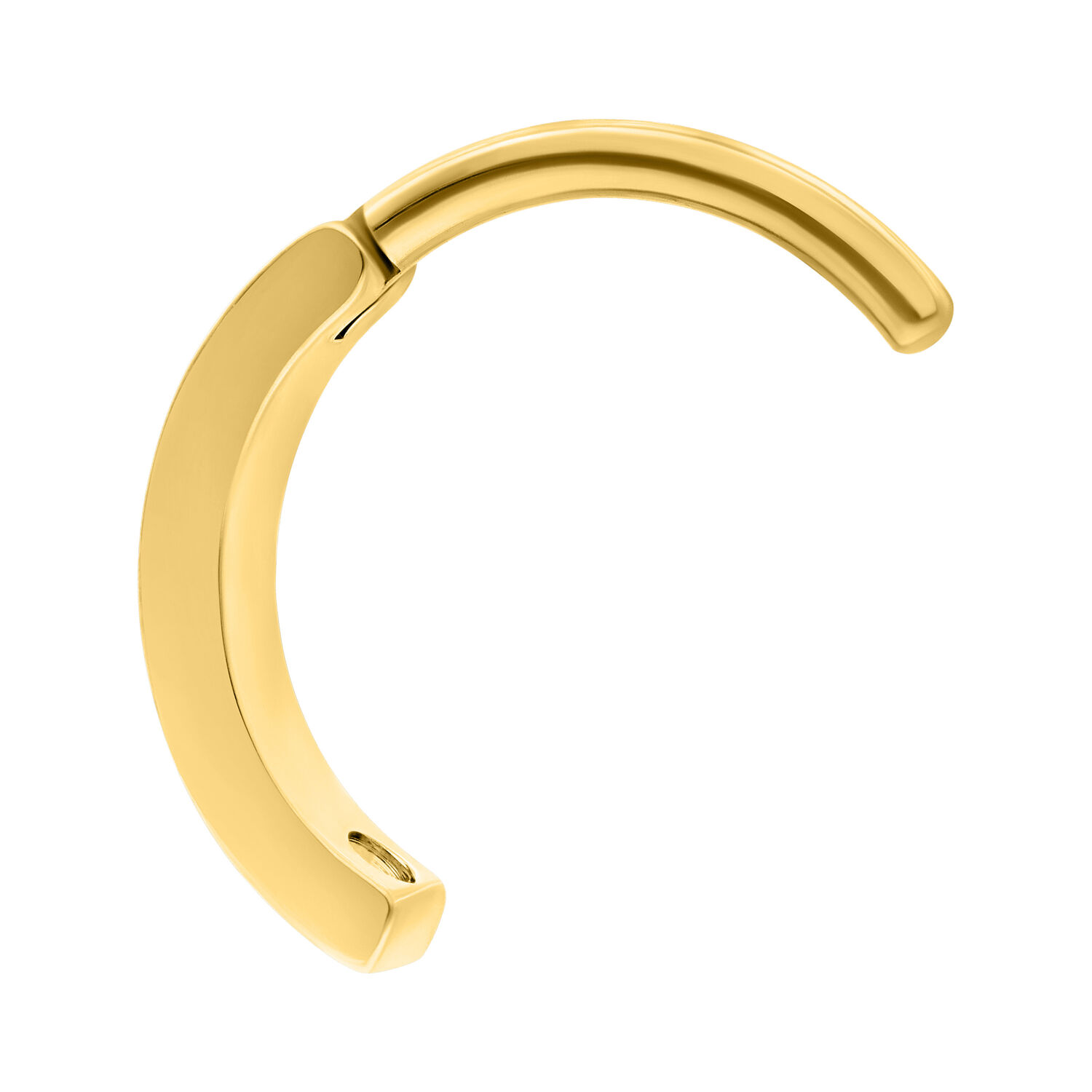 Clicker dorado para ombligo de titanio con cristal, fondo de estudio