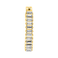 Clicker para ombligo de titanio dorado con cristales claros sobre fondo blanco