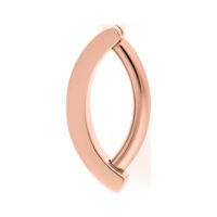 Clicker de ombligo de titanio en oro rosa sobre fondo blanco