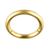 Aro de 14K Gold con bisagra, 1,2 mm de grosor, 8,0 mm de diámetro interno sobre fondo blanco