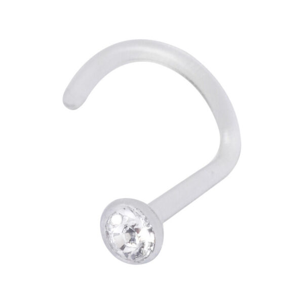 Piercing nasal cristalino de Bioplast con bola de 2,5 mm