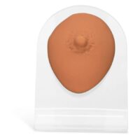Pezón de silicona beige en pantalla clara, unisex