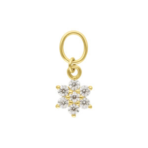 Colgante Flower Moissanit 18K