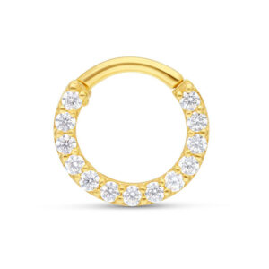 Aro de septum pavé de 18K