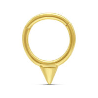 Aro de piercing de 14K Gold con forma de cono sobre fondo blanco