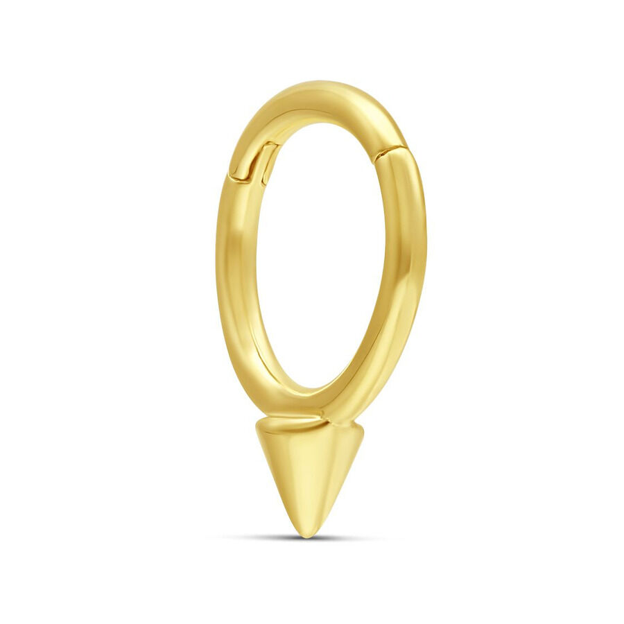 Aro Hinged de 14K Gold con punta cónica sobre fondo blanco