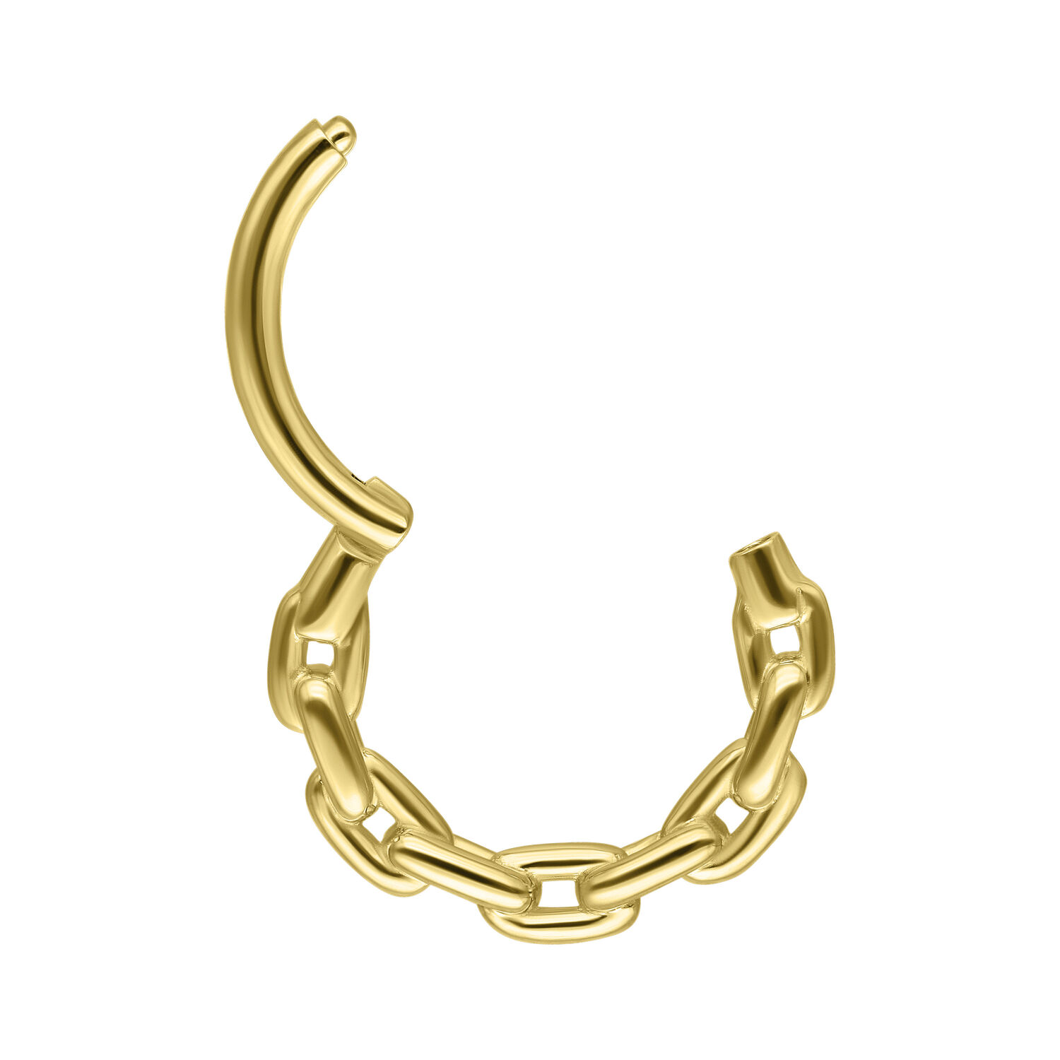 Aro de cadena de 14K Gold sobre fondo blanco