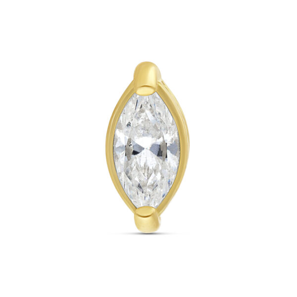 Aplique de oro 18K con zirconia brillante, tamaño 4,0 mm