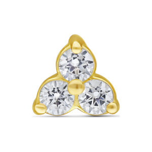 Adorno Trinity de moissanita oro 18K Push-Fit