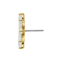 Colgante de Ópalo en Oro 14K Push-Fit Colgante dorado con ópalos sintéticos sobre fondo blanco