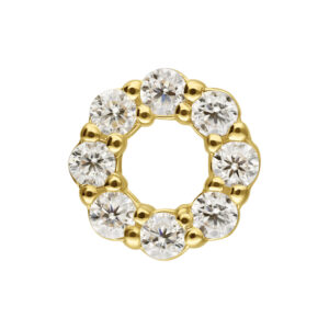 Aro redondo de oro 585 con piedras de Moissanite brillantes