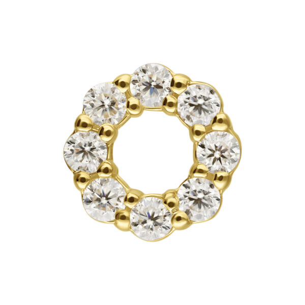 Aro redondo de oro 585 con piedras de Moissanite brillantes