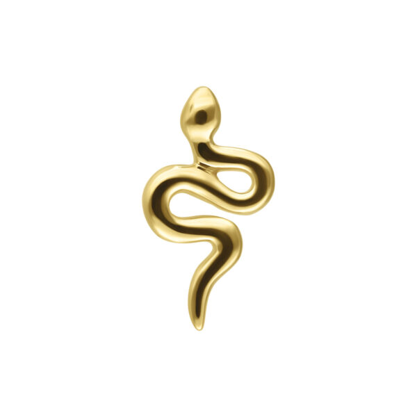 Aro de serpiente de oro 585 sobre fondo blanco