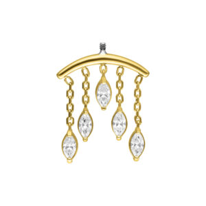 Accesorio Hidden Helix 18K Internally Oval Crystal Drops
