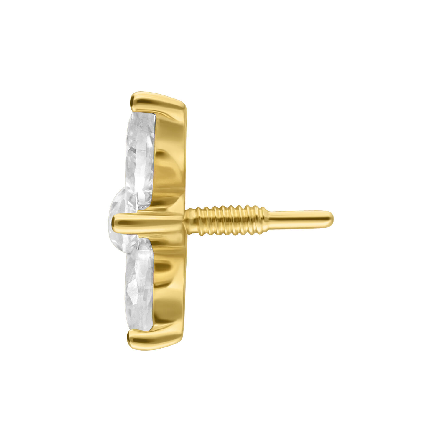 Accesorio Flor de Lotus dorado para rosca interna, vista lateral