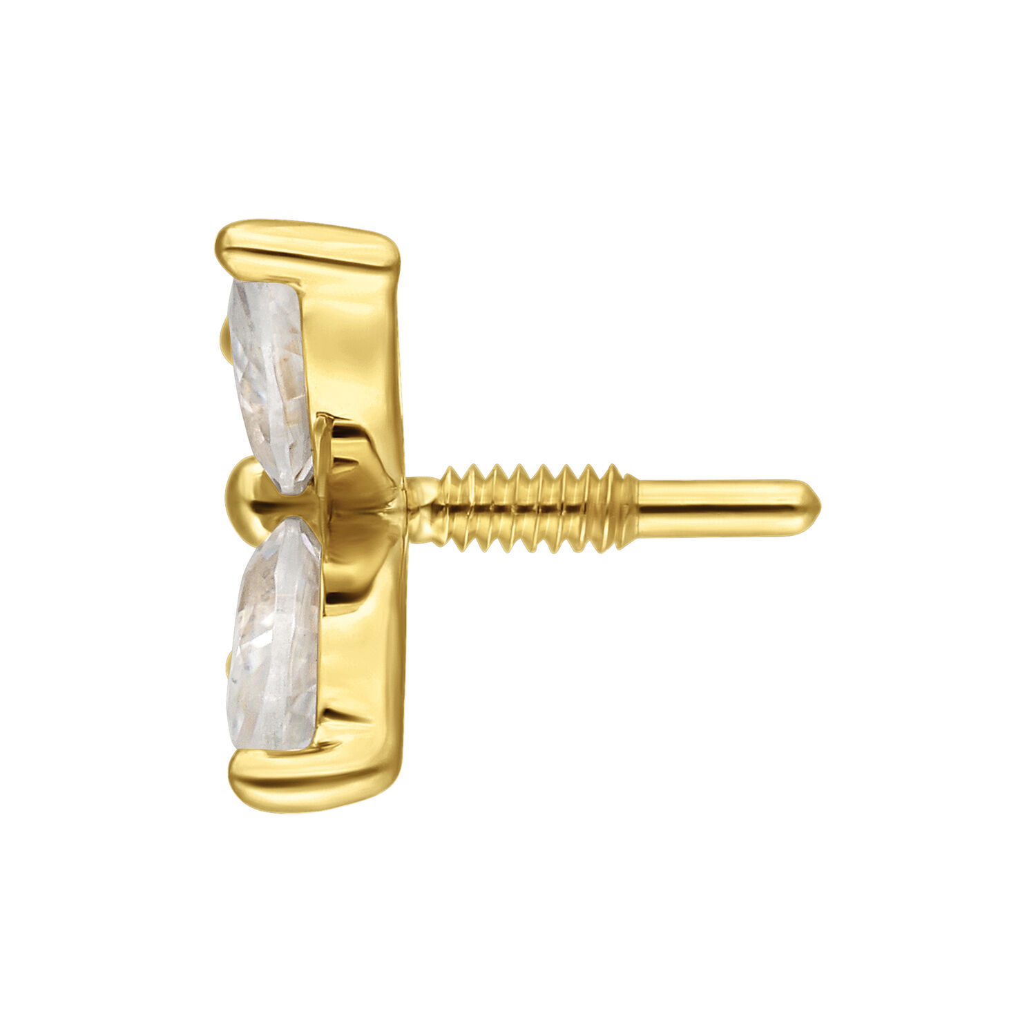 Colgante de Mariposa de Moissanita en Oro 14K Colgante de mariposa dorado con Moissanita sobre fondo blanco