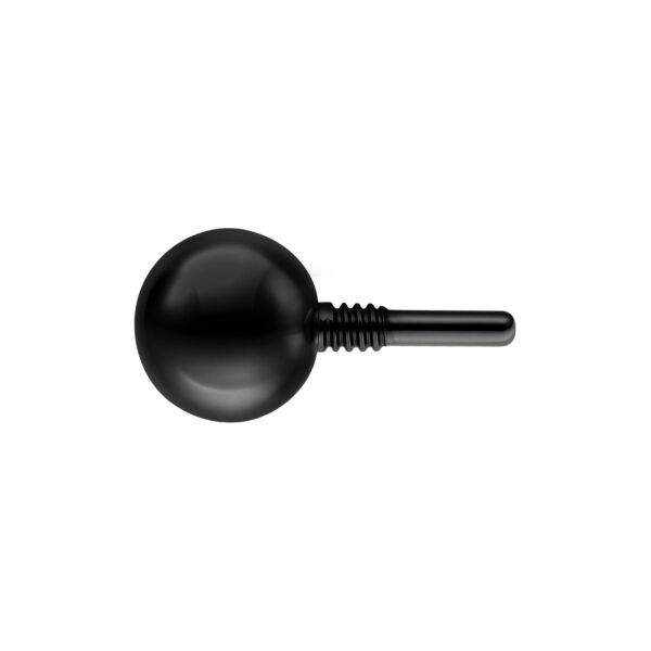 Bola negra de 2,5 mm para Labret con rosca interna sobre fondo blanco