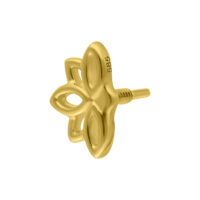 14K Gold Lotus Accesorio para Piercings Accesorio Lotus dorado de piercing de 14K Gold sobre fondo blanco