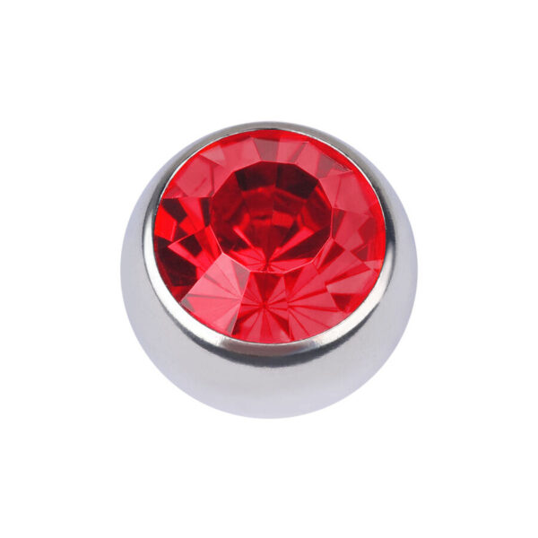 Clip de plata con cristal facetado rojo, 5,0 mm