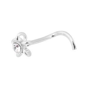 Nosestud Flower Jewelled Silver