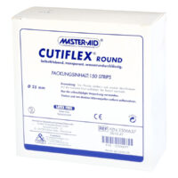 Transparente Cutiflex Round Venda Empaque blanco de Cutiflex Round con el logo azul de Master Aid