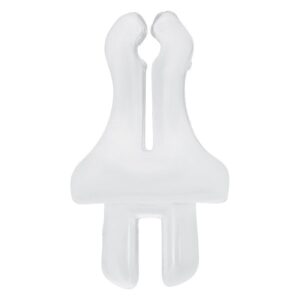 Transparenter PTFE-Clip für Body Bit Displays auf weißem Hintergrund