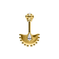 Barra Helix Vertical Dorada con cristal claro sobre fondo blanco