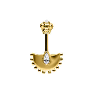 Vertical Helix Crystal Hatchet Barbell - Oro