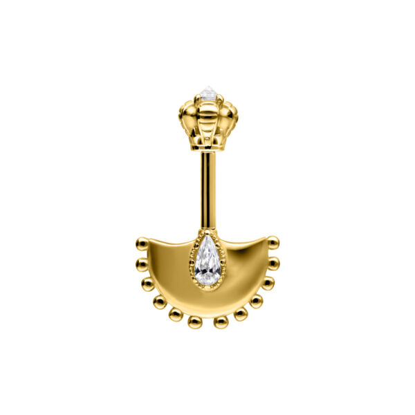 Barra Helix Vertical Dorada con cristal claro sobre fondo blanco