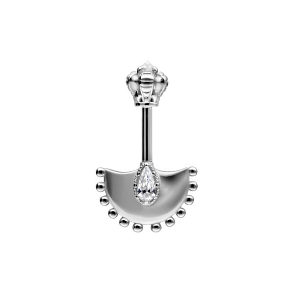 Barra Helix de plata con cristal claro sobre fondo blanco
