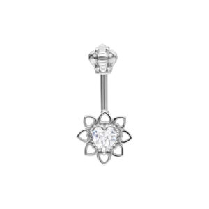 Vertical Helix Crystal Flower Barbell