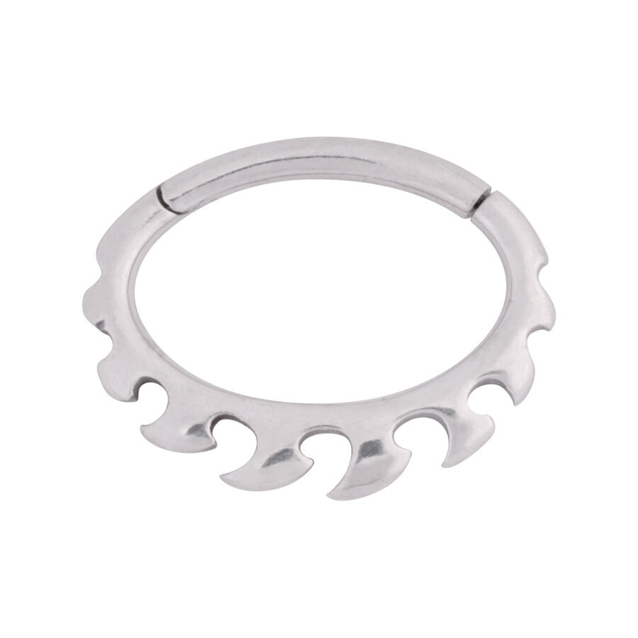 Clicker de Septum plateado de acero quirúrgico con diseño dentado