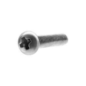 Tornillo de repuesto plateado para TDR, grosor 2,5 mm, longitud 20 mm sobre fondo blanco