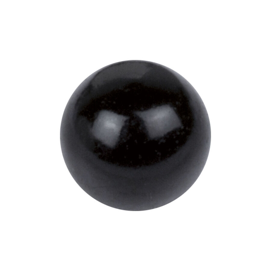 Bola negra de acrílico para piercing Bola negra de acrílico, lisa, reflectante sobre fondo blanco