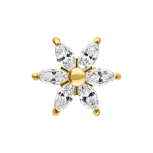 Accesorio Hibiscus Flower para joyería con rosca interna - Oro