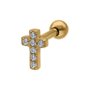 Cruz de cristal Earbarbell - Oro