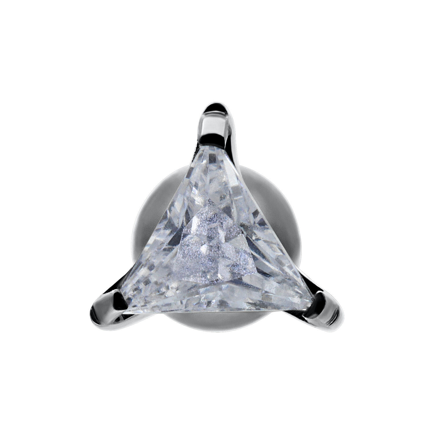 Barra de oreja de titanio negro con triángulo de cristal claro