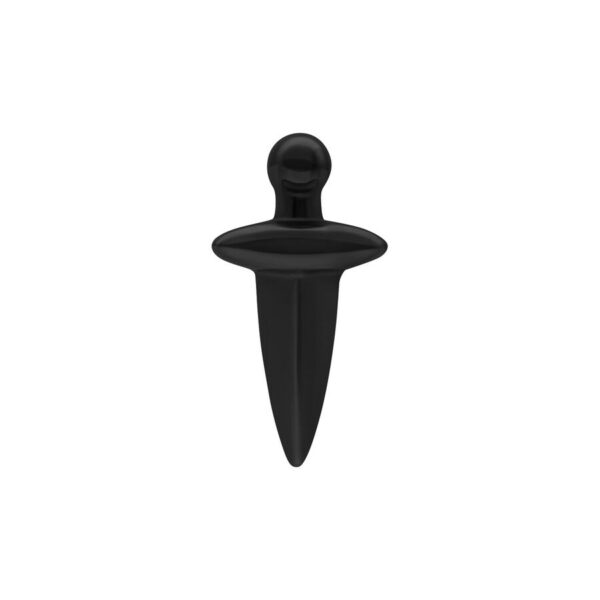Punta de piercing negra en forma de daga de acero quirúrgico, rosca de 0,8 mm