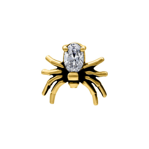 Accesorio de araña dorada con cristal claro y brillante, rosca de 1,2 mm