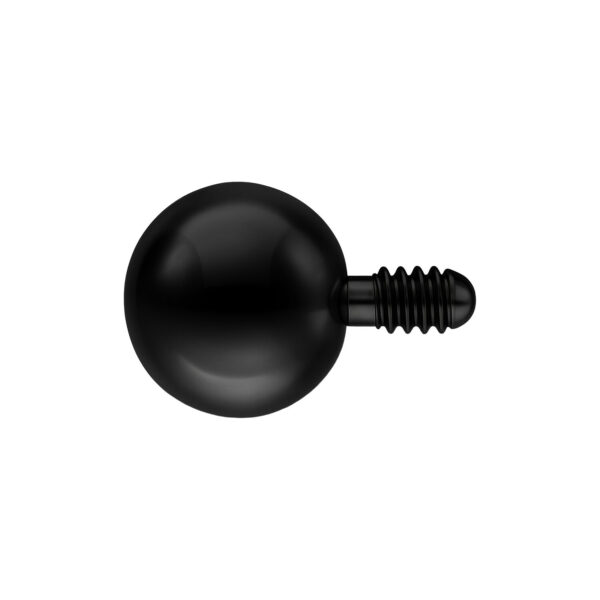 Bola negra de 2,5 mm para Labret sobre fondo blanco, titanio