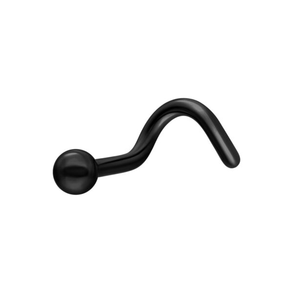 Piercing nasal de titanio negro sobre fondo blanco