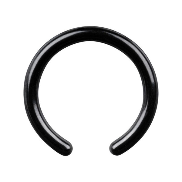 Anillo Clip-In de titanio negro sin bola sobre fondo blanco