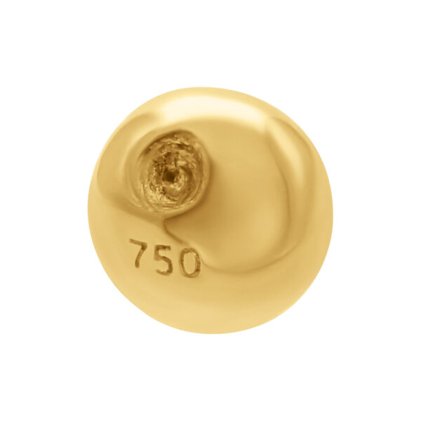Brillante Clip In Bola de Oro de 18k, 3,0 mm, sobre fondo blanco