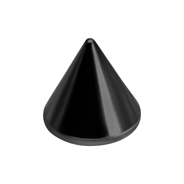 Cono negro de titanio sobre fondo blanco, tamaño 4,0 mm