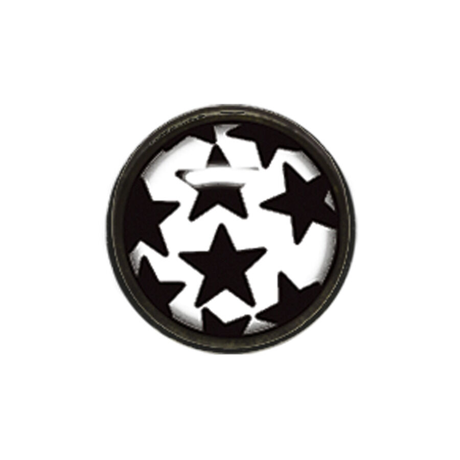 Titan Blackline accesorio con estrellas negras Accesorio redondo de titanio con estrellas negras sobre fondo blanco