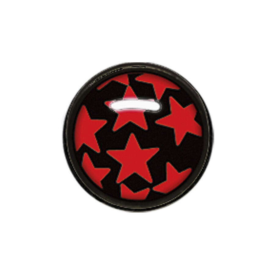 Titan accesorio con estrellas rojas, negro Accesorio de titanio negro con estrellas rojas sobre fondo blanco