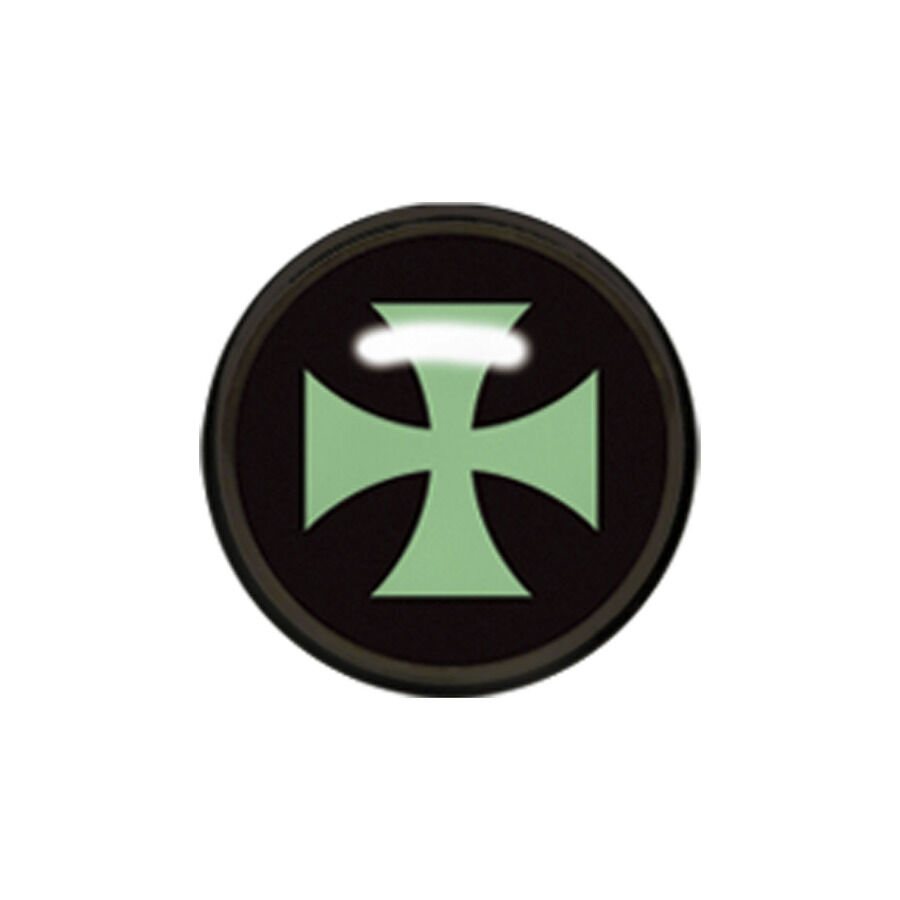 Accesorio de Cruz Verde para Rosca Interna Accesorio de titanio negro con cruz verde, pulido liso